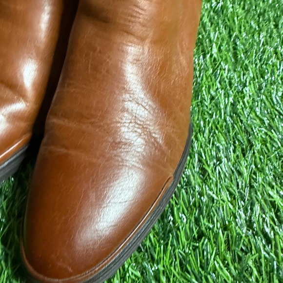 Franco Sarto Happily Ankle Boots Women's 8.5M - Brown Leather Side Zip Boots - Picture 12 of 16